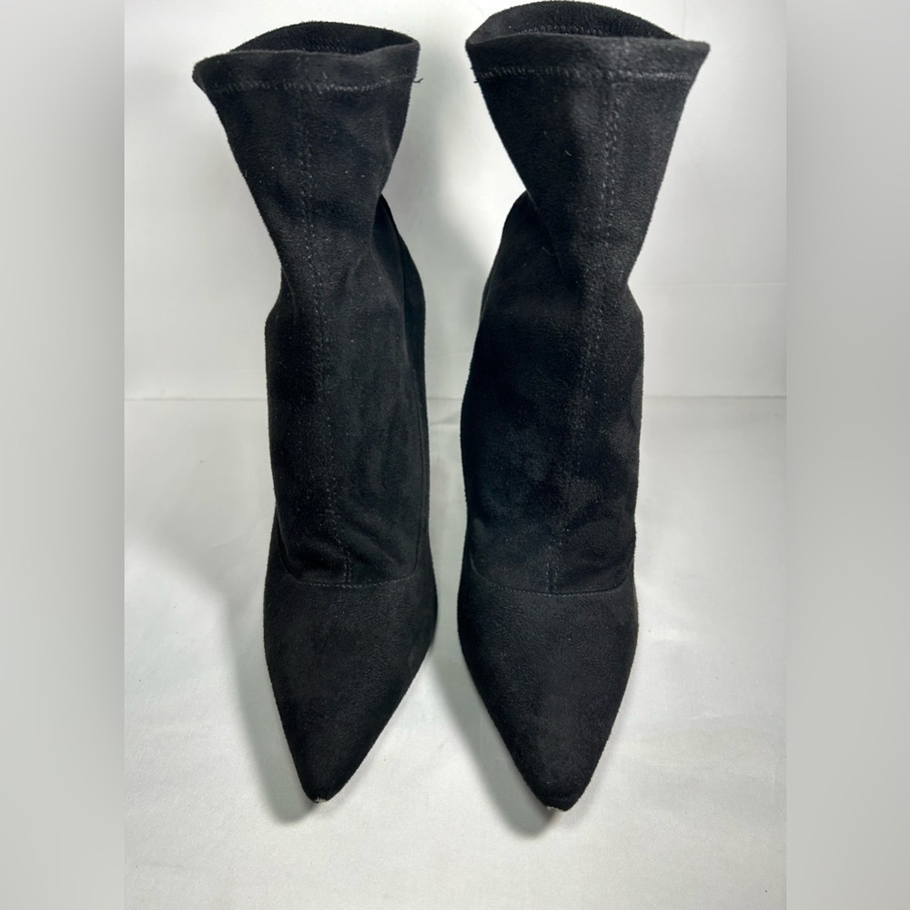 Badgley Mischka Mark + James Sock Boots Womens Black High Heel Pull On Sz 9 - Picture 7 of 11